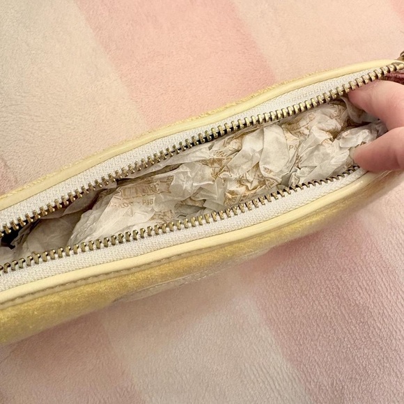 Juicy Couture Yellow and Cream Wristlet